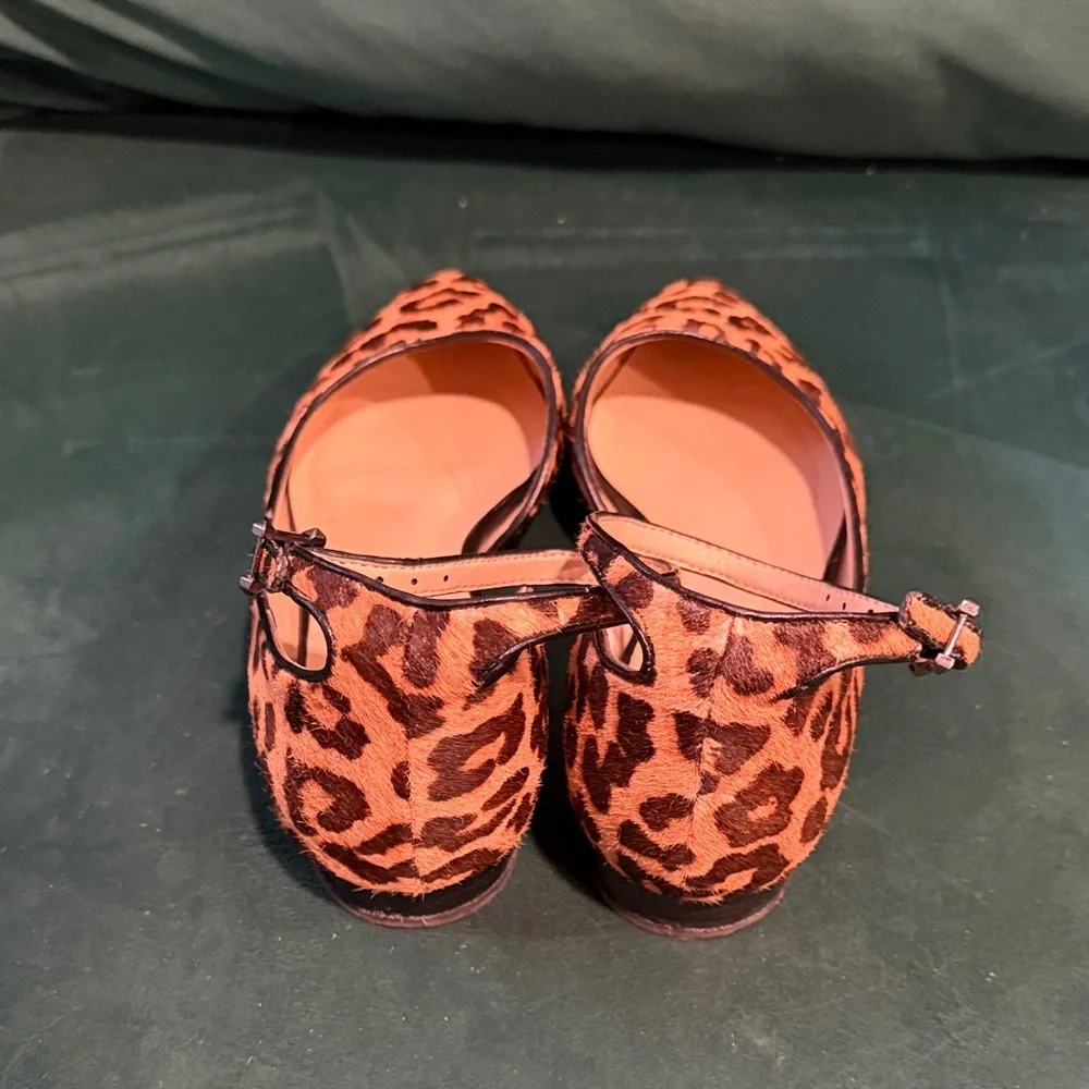 Franco Sarto Animal Print Flats with Ankle Strap - Picture 4 of 5